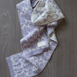 Puple and white coach scarf